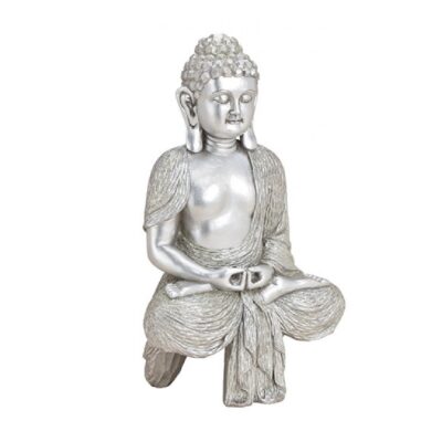 Statueta Buddha H39cm silver